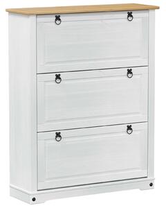 Szafka na buty z szufladą z półką Corona Biały 99 x 32 x 122 cm