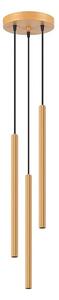 Złota lampa z 3 ryflowanymi długimi kloszami - A613 H2-K23