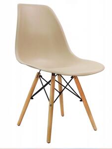 Krzesło MILANO beżowe nogi bukowe skandynawskie inspirowane