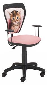 -10% z kodem MARZYCIEL - Krzesło Ministyle Black Kotek w kocu, różowe dla dziecka do biurka