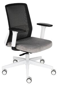 Krzesło biurowe Coco WS - biały fotel do pracy w biurze, home office czy dla nastolatka. Siatlowe oparcie, ergonomiczne funkcje