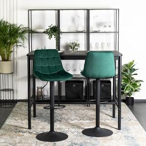 Zielone nowoczesne krzesło barowe tapicerowane - Azel