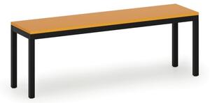 Ławka szatniowa, siedzisko - laminat, długość 1200 mm, pomarańczowy