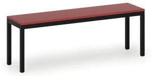 Ławka szatniowa, siedzisko - laminat, długość 1200 mm, czerwony