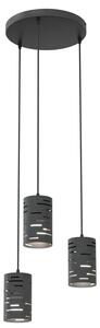 Czarna potrójna lampa wisząca nad stół - D146 G1-F12