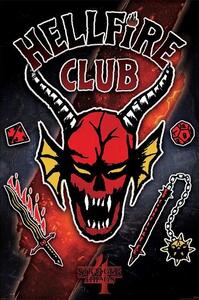 Plakat, Obraz Stranger Things 4 - Hellfire Club Emblem Rift, (61 x 91.5 cm)