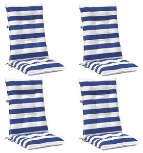 Poduszka na zewnątrz 4 pcs Niebieski i biały 120 x 50 x 7 cm