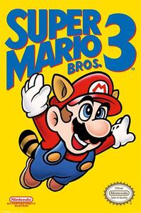 Plakat, Obraz Super Mario Bros 3 - Nes Cover, (61 x 91.5 cm)