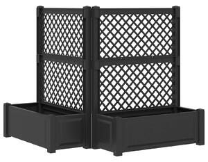 Duża doniczka z trelą 2 pcs antracytowy 143 x 143 x 133,5 cm PP