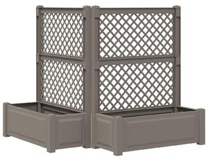 Duża doniczka z trelą 2 pcs Szary 143 x 143 x 133,5 cm PP
