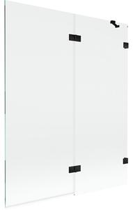 Mexen Lunar parawan nawannowy 2-skrzydłowy prawy 140 x 150 cm, transparent, czarny - 897-140-100-70-00-P