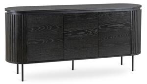 Komoda DuÅ¼a Z Lamelami Drewniana Loft Do Salonu Sypialni Czarny Beck 160 cm