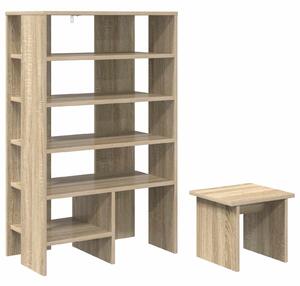 Szafka na buty z półką 2 pcs Dąb Sonoma Materiał drewnopochodny