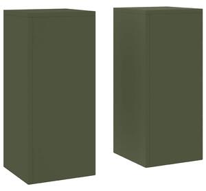 Stojak na rośliny 2 pcs oliwkowy 24 x 24 x 55 cm Stal