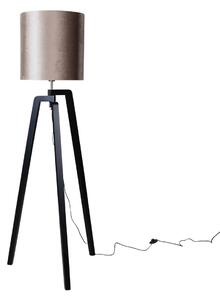 Vloerlamp zwart met velours kap taupe 50cm - Puros Oswietlenie wewnetrzne