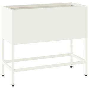 Podwyższona doniczka ogrodowa Biały 60 x 26 x 48 cm Stal