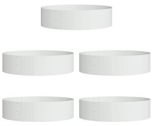Pierścień doniczki 5 pcs Biały 80 x 80 x 20 cm Stal zimnogięta