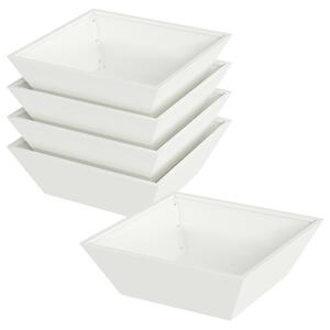 Doniczka ogrodowa 5 pcs Biały 50 x 50 x 15 cm Stal zimnogięta