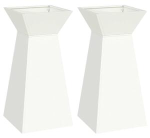 Donica słupowa 2 pcs Biały 35 x 35 x 73 cm