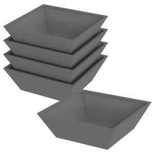 Doniczka ogrodowa 5 pcs Czarny 50 x 50 x 15 cm Stal zimnogięta