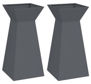 Donica słupowa 2 pcs Antracyt 35 x 35 x 73 cm