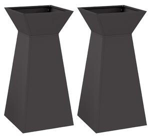 Donica słupowa 2 pcs Czarny 35 x 35 x 73 cm