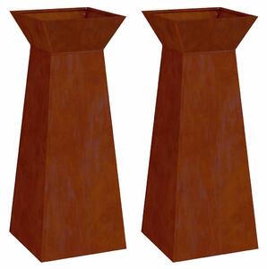 Donica słupowa 2 pcs Srebrny 40 x 40 x 100 cm
