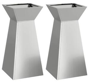 Donica słupowa 2 pcs Srebrny 35 x 35 x 73 cm