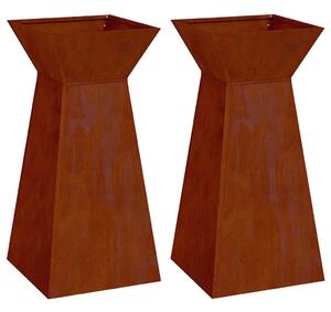 Donica słupowa 2 pcs Srebrny 35 x 35 x 73 cm