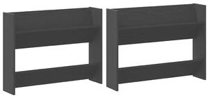 Szafka na buty z półką 2 pcs Czarny Dąb 83 x 18 x 60 cm