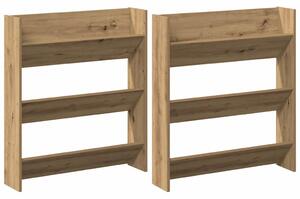 Szafka na buty z półką 2 pcs Dąb rzemieślniczy 85 x 18 x 90 cm