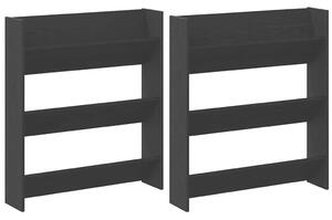 Szafka na buty z półką 2 pcs Czarny Dąb 86 x 18 x 90 cm