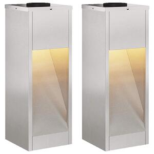 Solarna Lampa LED na Ścieżkę 2 pcs Srebrny Stal nierdzewna
