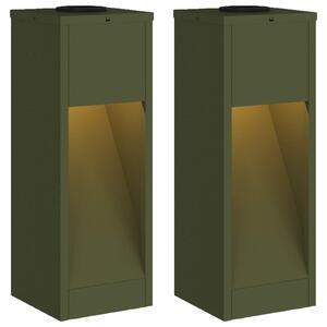 Solarna Lampa LED na Ścieżkę 2 pcs Zielony oliwkowy
