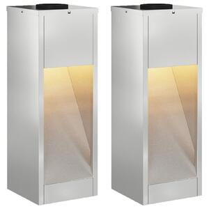 Solarna Lampa LED na Ścieżkę 2 pcs Srebrny Galwanizowany