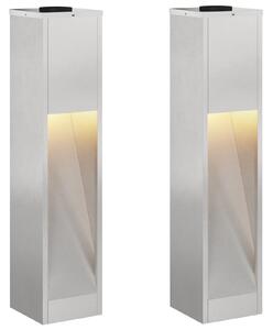 Solarna Lampa LED na Ścieżkę 2 pcs Srebrny Stal nierdzewna
