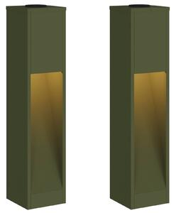 Solarna Lampa LED na Ścieżkę 2 pcs Zielony oliwkowy