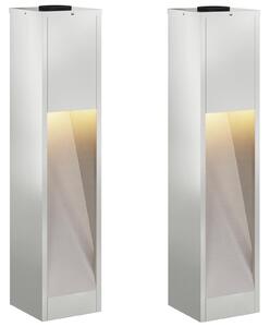 Solarna Lampa LED na Ścieżkę 2 pcs Srebrny Galwanizowany