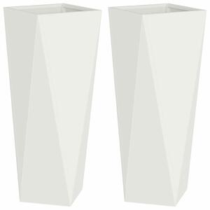 Donica 2 pcs Biały 30 x 30 x 75 cm Stal