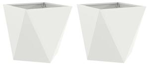 Donica 2 pcs Biały 40 x 40 x 40 cm Stal