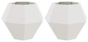 Donica 2 pcs Biały 75 x 75 x 60 cm Stal