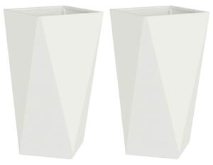 Donica 2 pcs Biały 40 x 40 x 75 cm Stal
