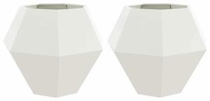 Donica 2 pcs Biały 100 x 100 x 80 cm Stal