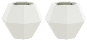 Donica 2 pcs Biały 50 x 50 x 40 cm Stal