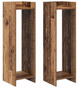 Stojak na rośliny z półką 2 pcs Stare drewno 30 x 30 x 100 cm