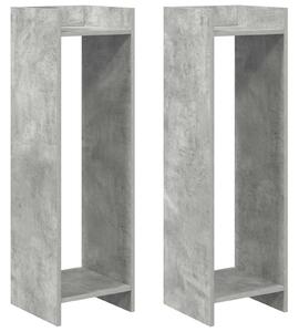 Stojak na rośliny z półką 2 pcs Betonowy Szary 30 x 30 x 100 cm