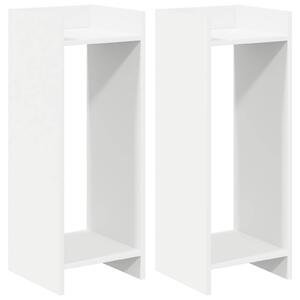 Stojak na rośliny z półką 2 pcs Biały 30 x 30 x 80 cm