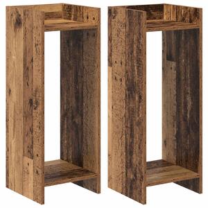 Stojak na rośliny z półką 2 pcs Stare drewno 30 x 30 x 80 cm