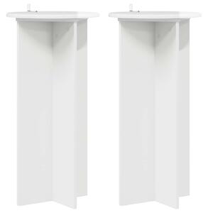 Stojak na rośliny 2 pcs Biały wysoki połysk 40 x 40 x 80 cm