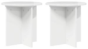 Stojak na rośliny 2 pcs Biały wysoki połysk 40 x 40 x 40 cm